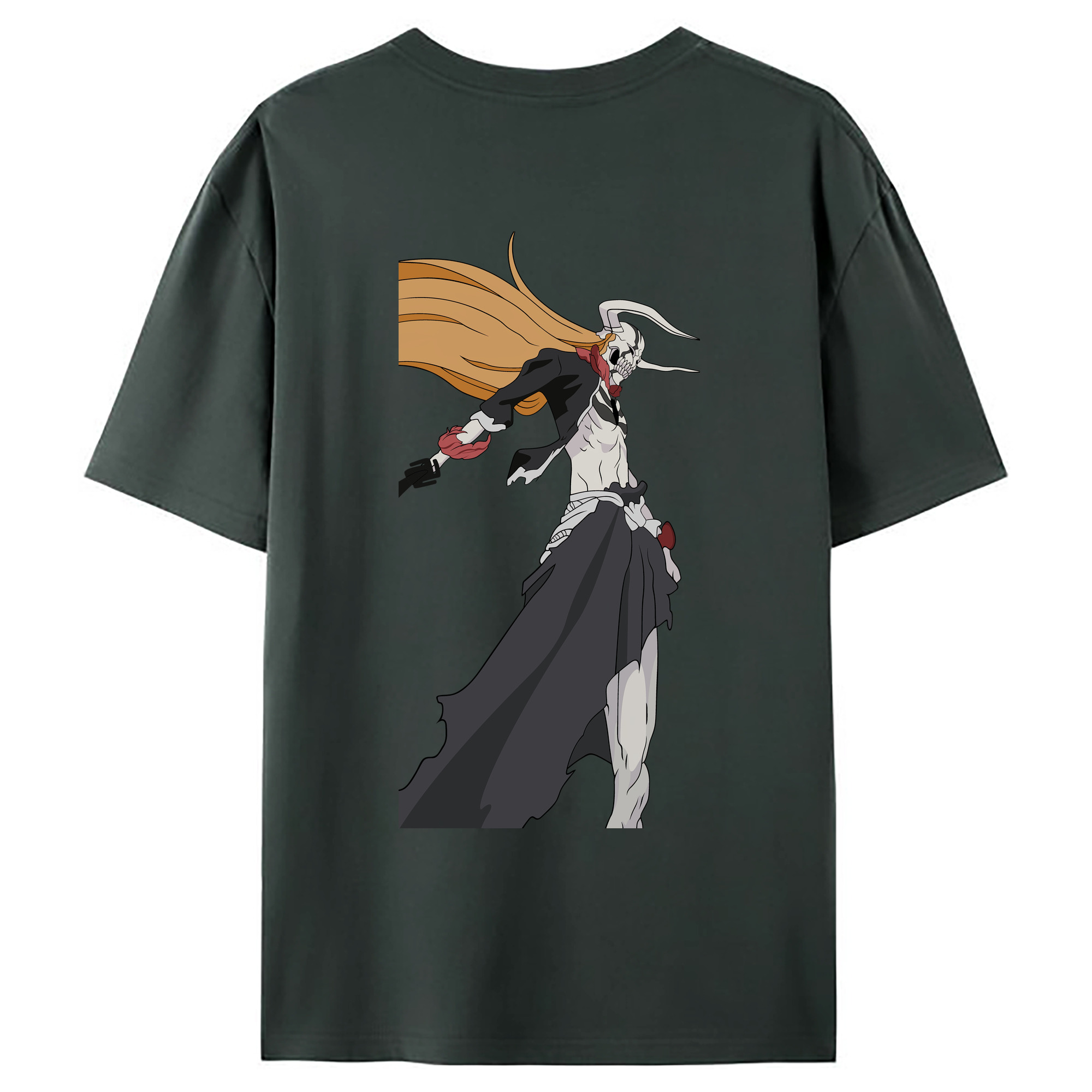 （画像用） ブリーチ 黒崎一護（くろさき いちご）BLEACH Kurosaki Ichigo 綿100％ メンズ半袖Tシャツ（バックプリント） 通気性